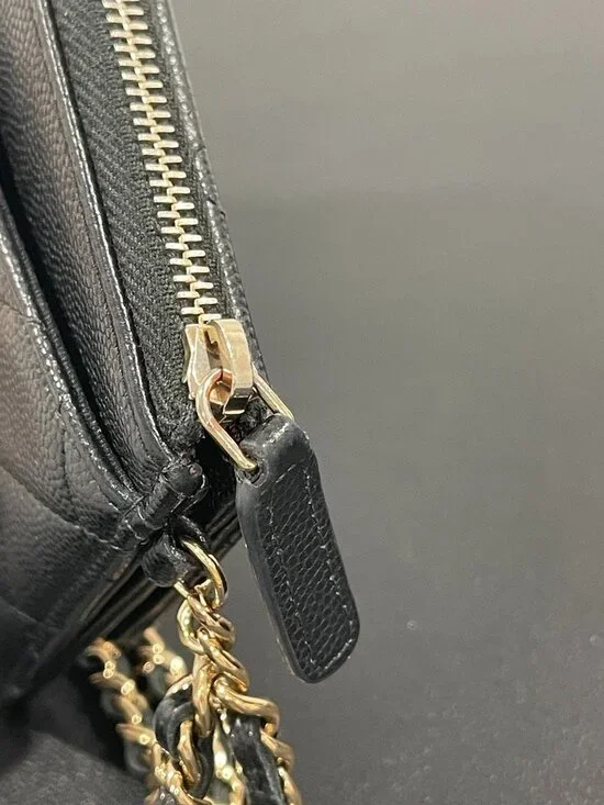 Chanel Lambskin Quilted Classic Pouch with Handle Black (JB1443) - Picture 13 of 13